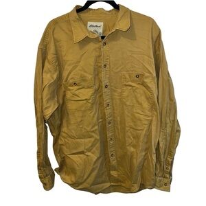 Eddie Bauer Men’s Mustard Yellow Button-Up Shirt XL Tall